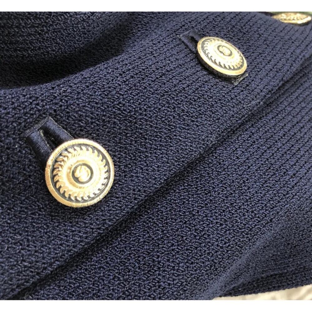 St. John By Marie Gray Santana Knit Shawl Collar Jacket Blazer Navy Size 4 - Picture 5 of 8